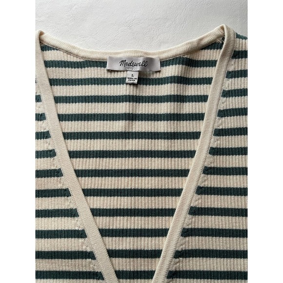 Madewell Carmon Crop Cardigan Sweater in Stripe Size L - Picture 8 of 12